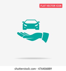 Auto and hand icon. Vector concept illustration for design.