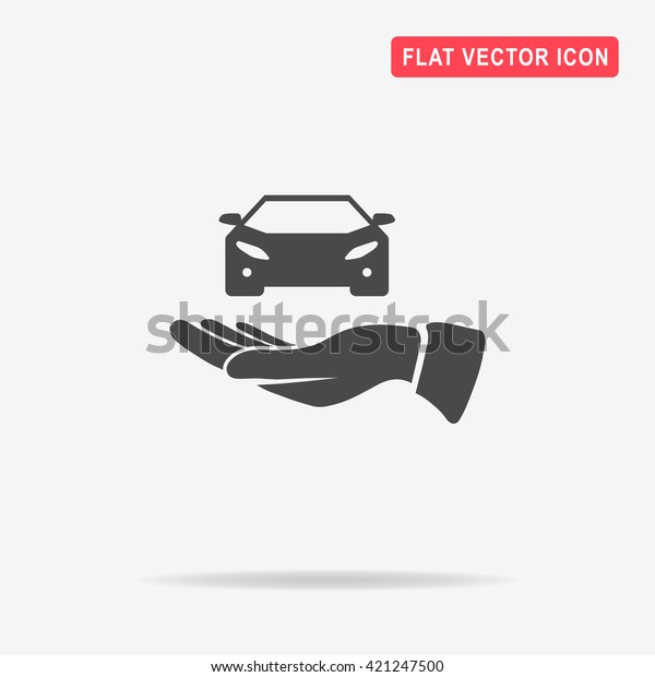Auto and hand icon. Vector concept illustration\
for design.