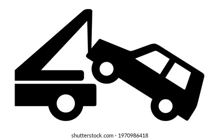 auto help - towing a car on a white background