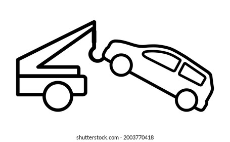 auto help - towing a car on a white background