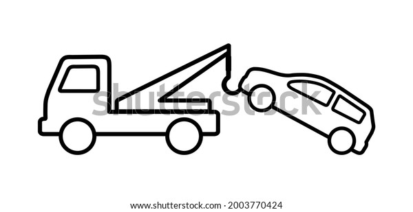 auto help -\
towing a car on a white\
background