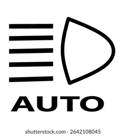 auto high beam warning light indicator of high beam headlight black silhouette