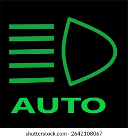 auto high beam warning light indicator of high beam headlight