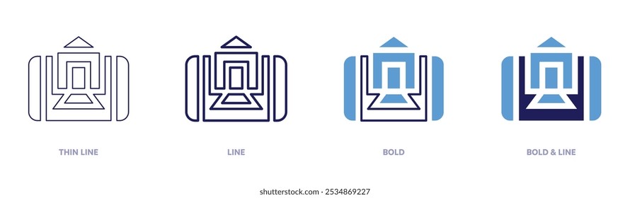 Auto home icon in 4 different styles. Thin Line, Line, Bold, and Bold Line. Duotone style. Editable stroke.