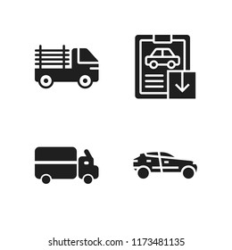 auto icon. 4 auto vector icons set. crossover, van and pickup truck icons for web and design about auto theme