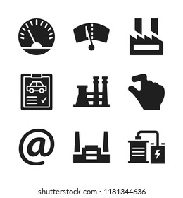 auto icon. 9 auto vector icons set. arroba, speedometer and zoom icons for web and design about auto theme