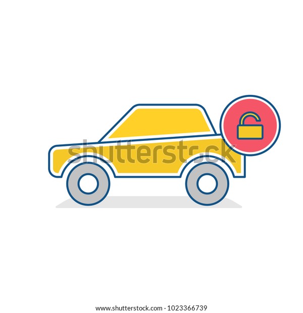 Auto icon. Car traffic transport unlock\
sign.  Vehicle icon. Vector\
illustration