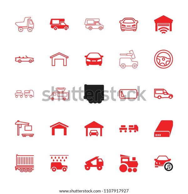 Auto icon.\
collection of 25 auto filled and outline icons such as garage, car,\
battery, truck rocket, wheel, van, cargo truck. editable auto icons\
for web and mobile.