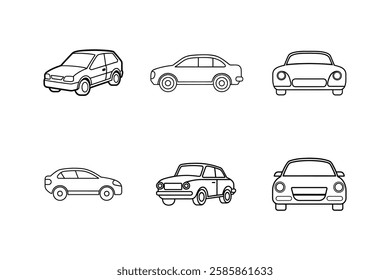 auto icon line art vector illustration
