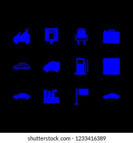 auto icon set about line car, canister, seat and parking vector set