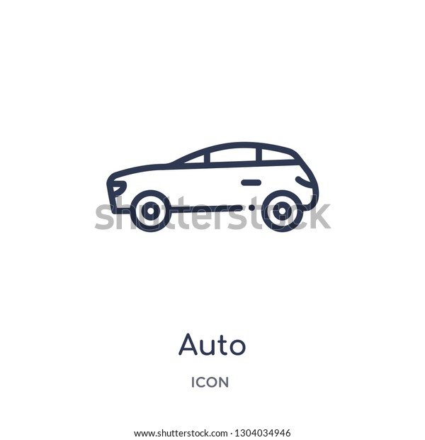 auto icon from transport\
outline collection. Thin line auto icon isolated on white\
background.