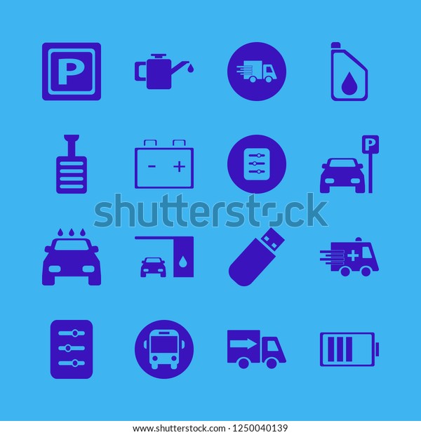 auto icon. auto vector icons set ambulance\
car, school bus, car oil and car\
battery