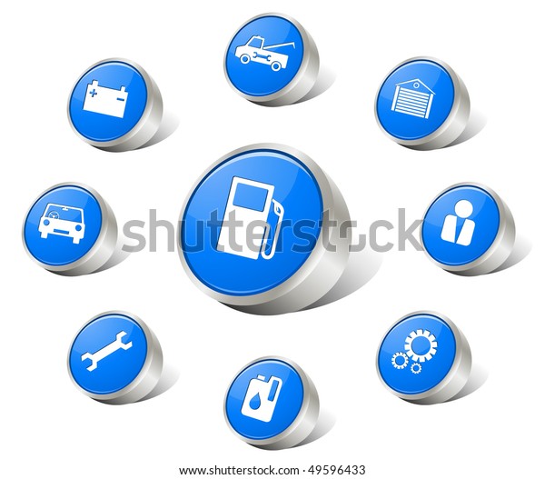 Auto Icons Blue Stock Vector (Royalty Free) 49596433