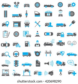 Auto Icons in Blue and Black Color