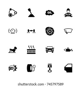 Auto icons - Expand to any size - Change to any colour. Flat Vector Icons - Black Illustration on White Background.