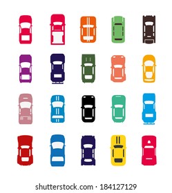 auto icons in flat style