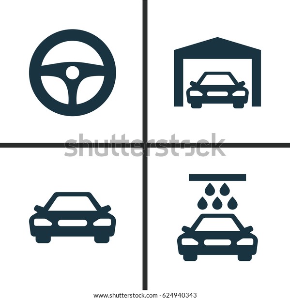 Auto Icons Set. Collection Of Drive\
Control, Repairing, Transport Cleaning And Other Elements. Also\
Includes Symbols Such As Auto, Automobile,\
Control.