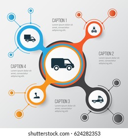 Auto Icons Set. Collection Of Plug, Lorry, Van And Other Elements. Also Includes Symbols Such As Stick, Lever, Truck.