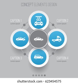Auto Icons Set. Collection Of Van, Fixing, Car And Other Elements. Also Includes Symbols Such As Fixing, Crossover, Auto.