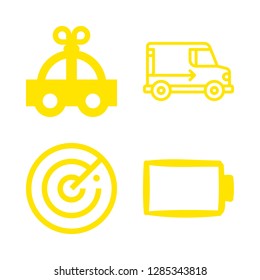 auto icons set with radar, battery and delivery truck vector set