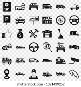 Auto icons set. Simple style of 36 auto vector icons for web for any design