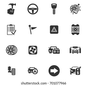 Auto icons set and symbols for web user interface
