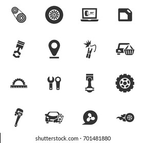 Auto icons set and symbols for web user interface