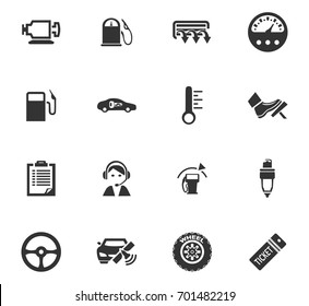 Auto icons set and symbols for web user interface