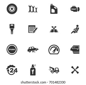 Auto icons set and symbols for web user interface