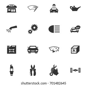 Auto icons set and symbols for web user interface