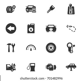 Auto icons set and symbols for web user interface