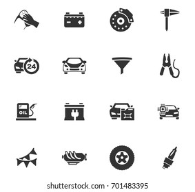 Auto icons set and symbols for web user interface