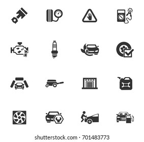 Auto icons set and symbols for web user interface