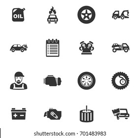 Auto icons set and symbols for web user interface