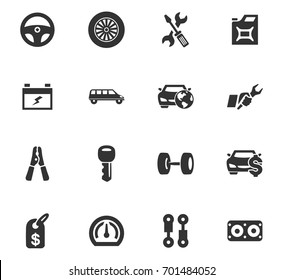 Auto icons set and symbols for web user interface