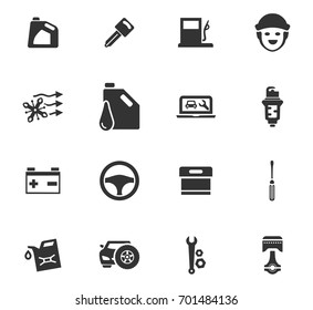 Auto icons set and symbols for web user interface