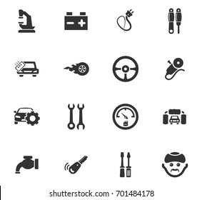 Auto icons set and symbols for web user interface