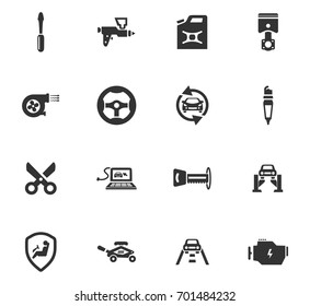 Auto icons set and symbols for web user interface