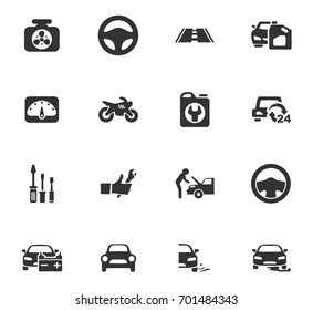 Auto icons set and symbols for web user interface