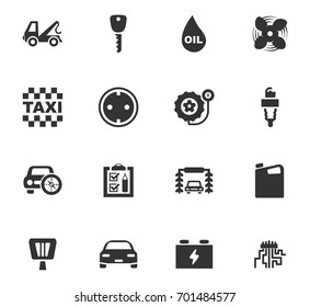 Auto icons set and symbols for web user interface