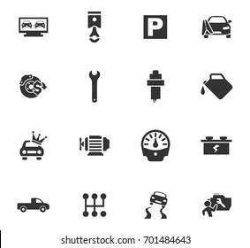 Auto icons set and symbols for web user interface
