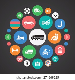 auto icons universal set for web and mobile