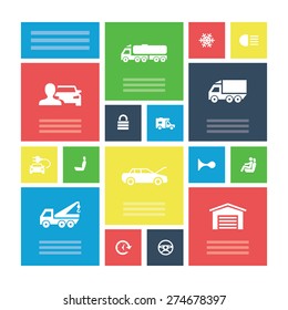 auto icons universal set for web and mobile