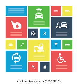 auto icons universal set for web and mobile