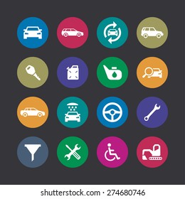 auto icons universal set for web and mobile