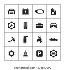 auto icons universal set for web and mobile