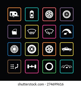 auto icons universal set for web and mobile