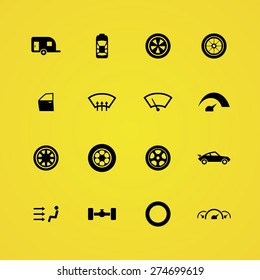 auto icons universal set for web and mobile