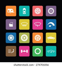 auto icons universal set for web and mobile