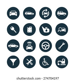 auto icons universal set for web and mobile
